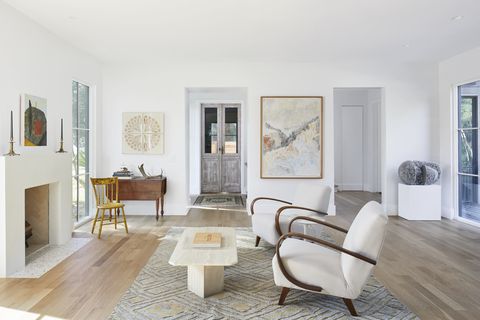 white stylish living room