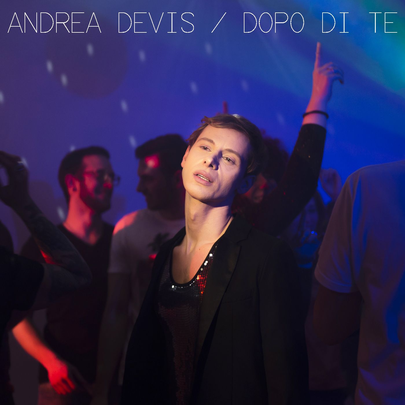 L'immagine della copertina dell'album di Andrea Devis, "Dopo di te". Al centro un ritratto del giovane cantautore milanese. 