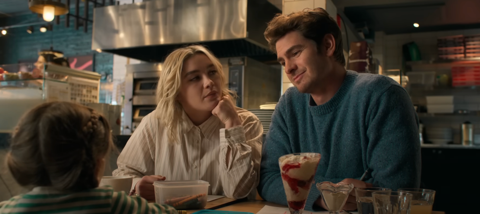 Andrew Garfield and Florence Pugh were “so lost” in the sex scene that they didn’t hear “Cut.”