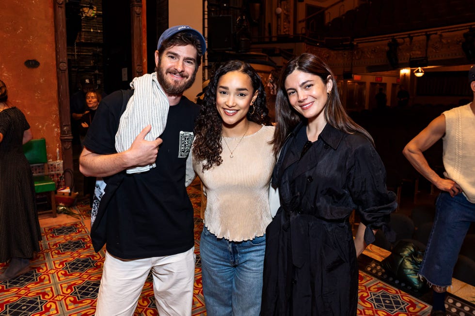 monica barbaro and andrew garfield with the buena vista social club cast