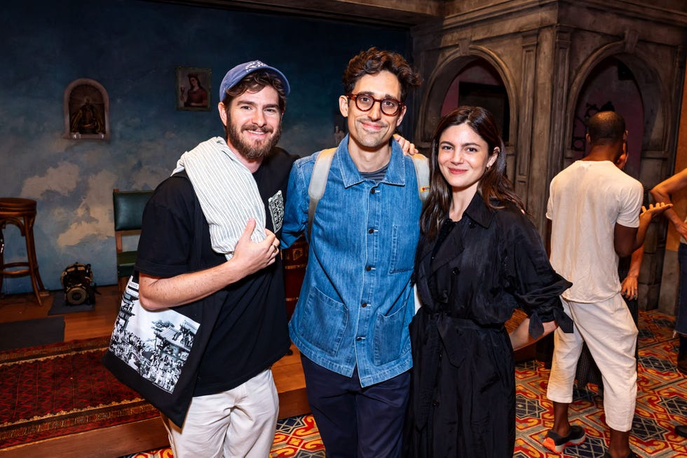 monica barbaro and andrew garfield with the buena vista social club cast