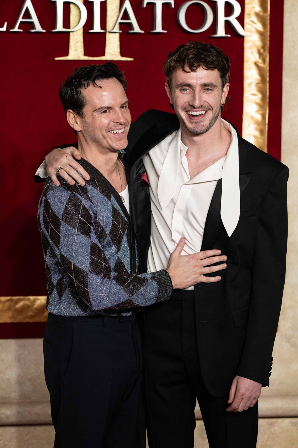 gladiator ii premiere men fashion paul mescal andrew scott