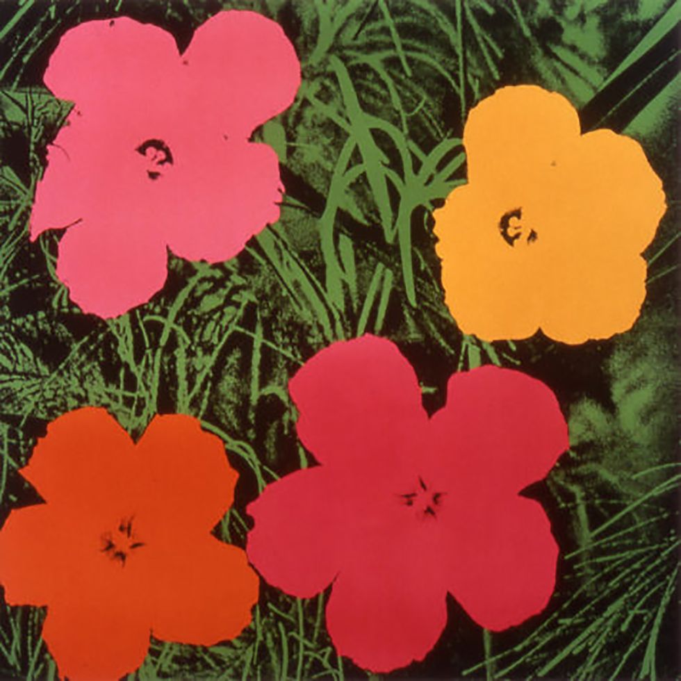 una de las pinturas de la serie flores de andy warhol