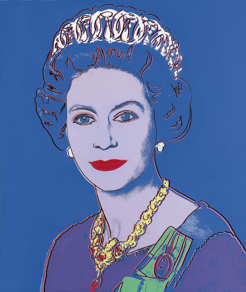 andy warhol's portrait of queen elizabeth which will be displayed at sotheby's for the platinum jubilee