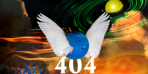 the number 404 under a winged planet
