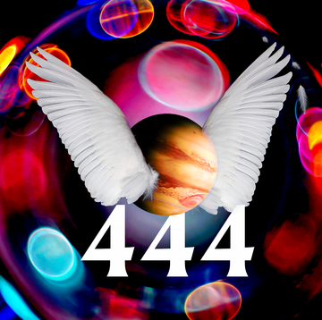 the number 444 below a winged planet