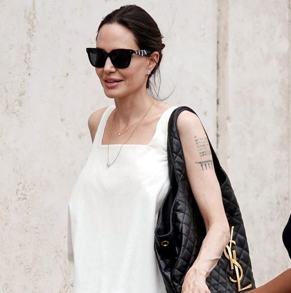 Angelina Jolie Walks the Streets of Rome in a Breezy White Ensemble