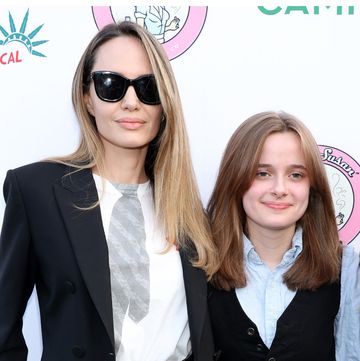 los angeles, california may 30 l r angelina jolie, and vivienne jolie pitt attend the opening night performance of reefer madness the musical at the whitley on may 30, 2024 in los angeles, california photo by monica schippergetty images