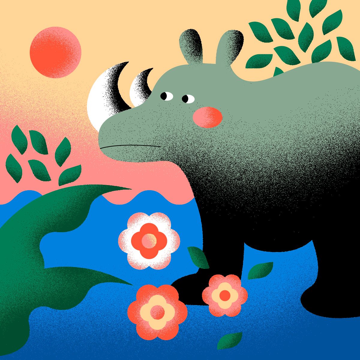 illustration of a rhinoceros