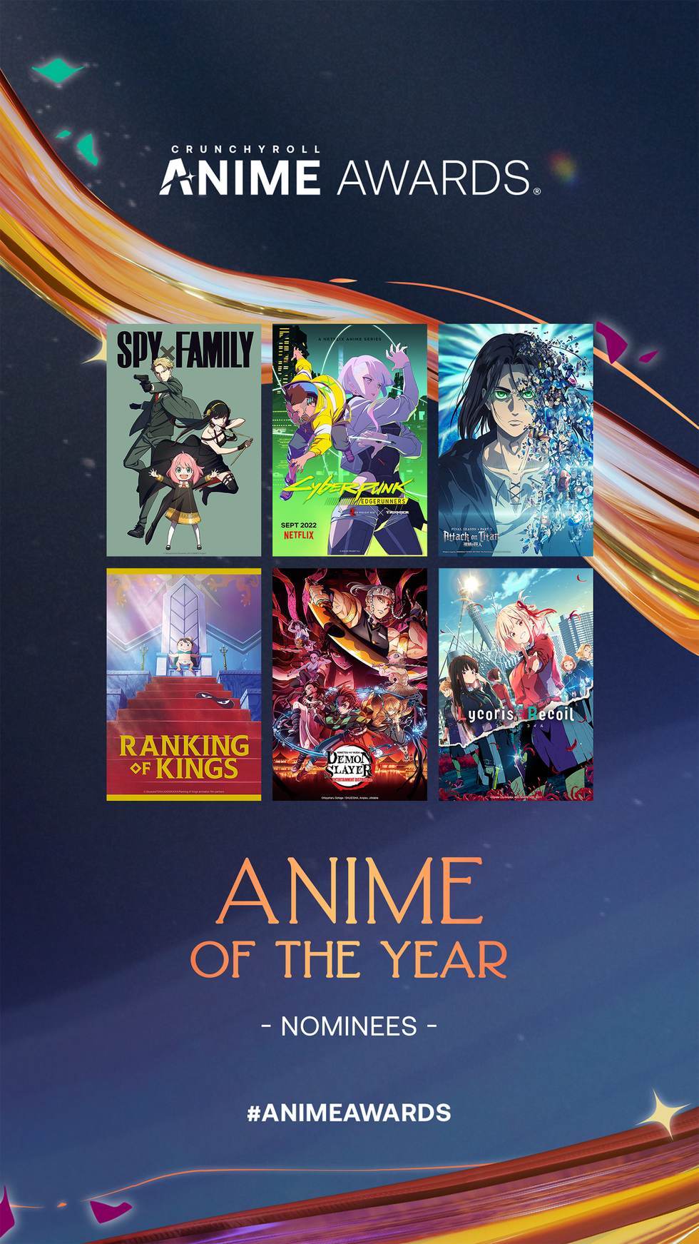 Confira a lista de vencedores do Anime Awards 2023