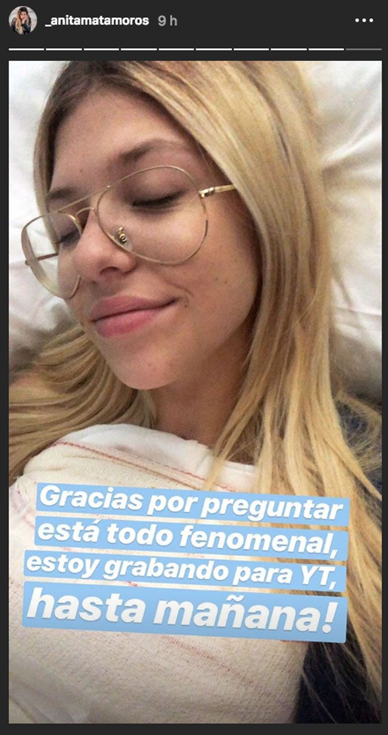 Anita Matamoros postoperatorio instagram