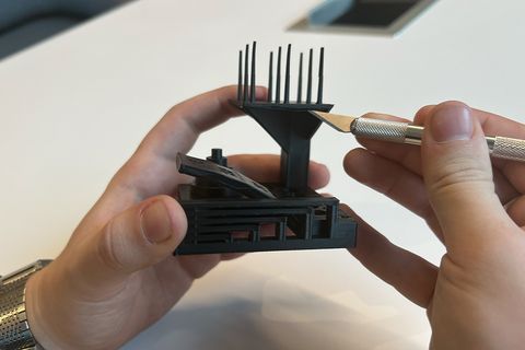 ankermake 3d print accuracy test being held in someone's hands