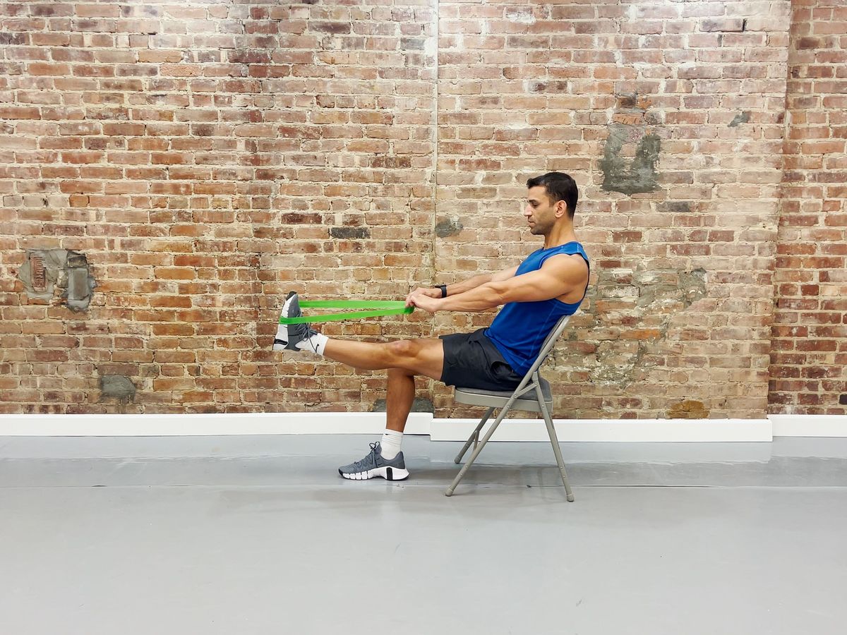 Single Leg Hip Flexion with Band Exercise Demonstration