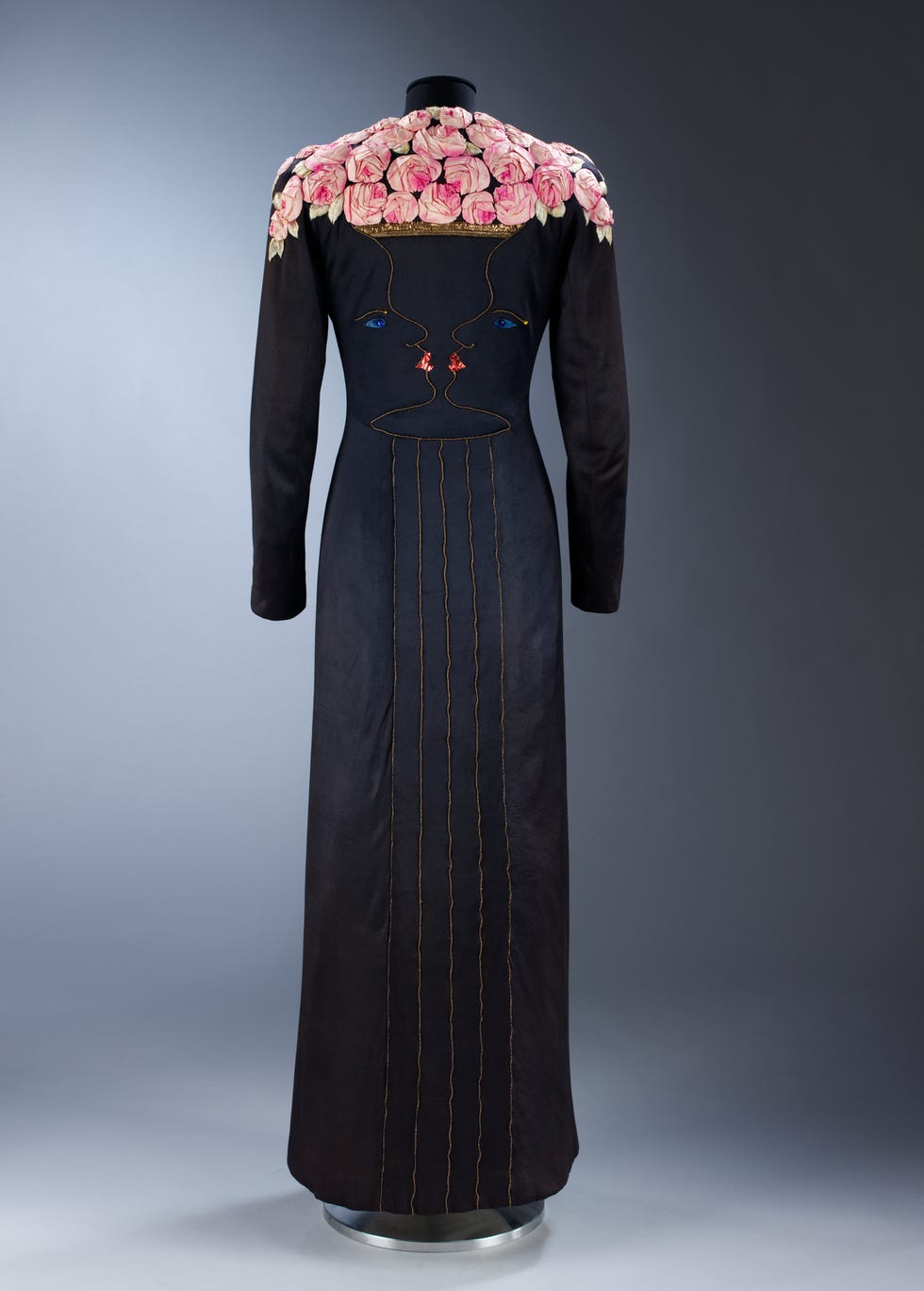 coat schiaparelli, elsa; cocteau, jean; lesage london 1937 silk jersey, with gold thread and silk embroidery and applied decoration in silk