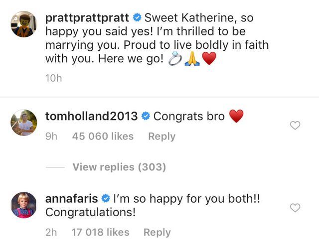 Anna Faris Chris Pratt engagement announcement reaction.