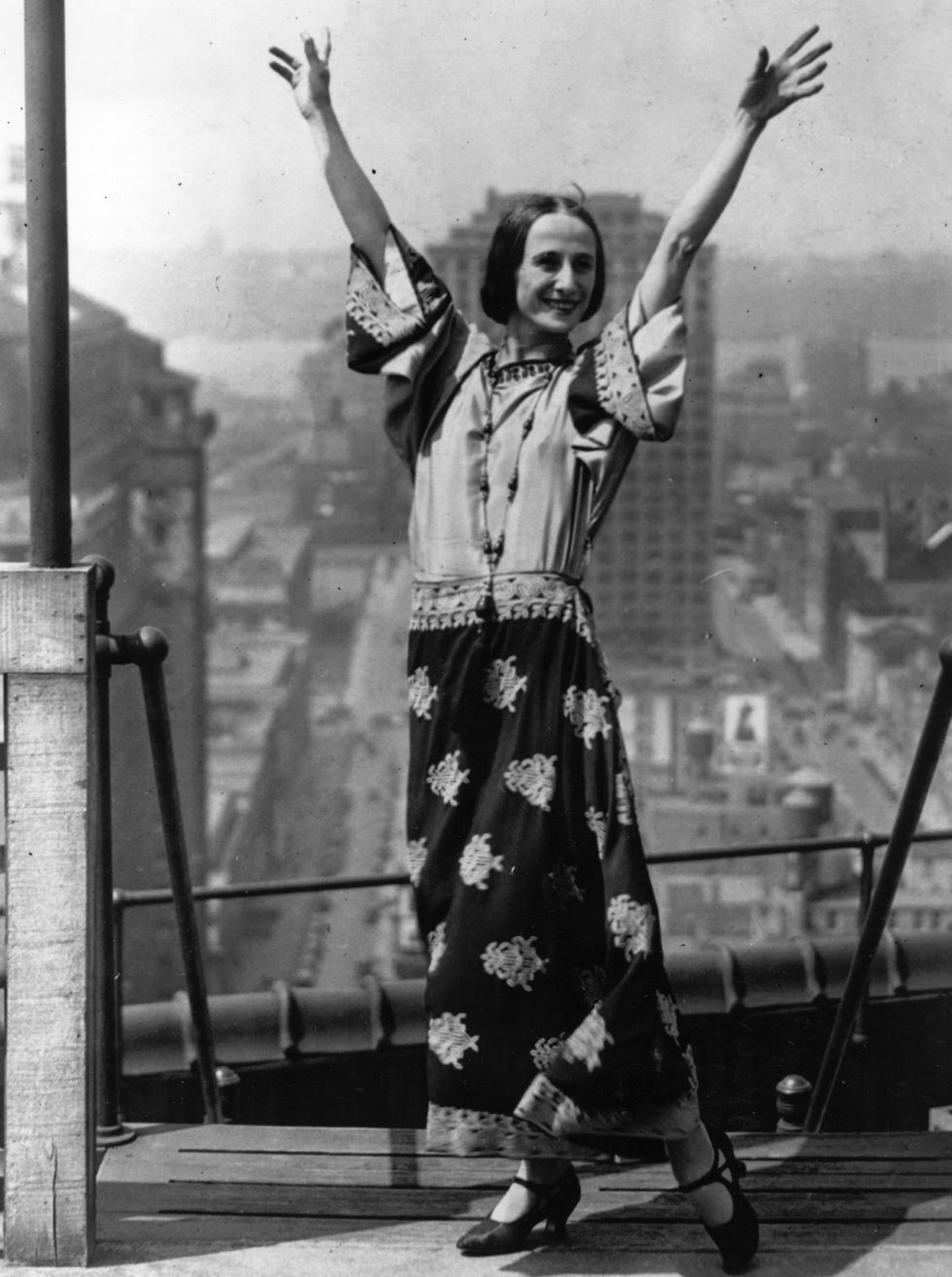 russian ballerina anna pavlova 1885   1931 on the roof of her hotel during a visit to new york    photo by topical press agencygetty images