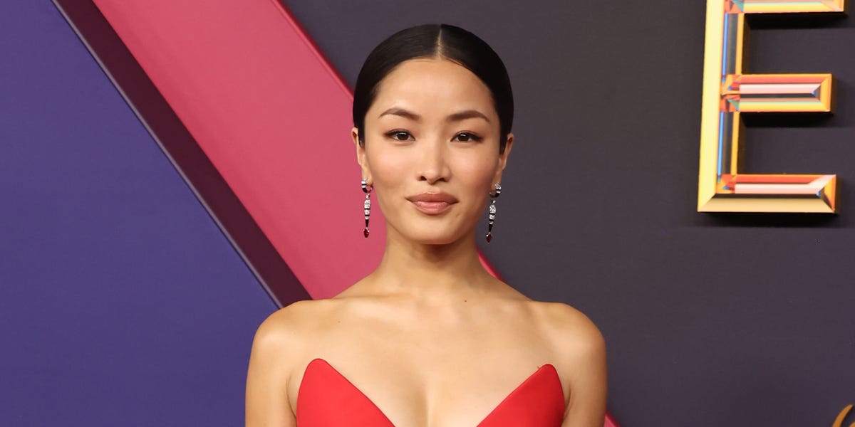 Anna Sawai Wears Dreamy Red Peplum Gown at the 2024 Emmys