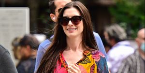 new york, new york   september 08 anne hathaway seen on the set of “wecrashed” in gramercy park on september 08, 2021 in new york city photo by james devaneygc images