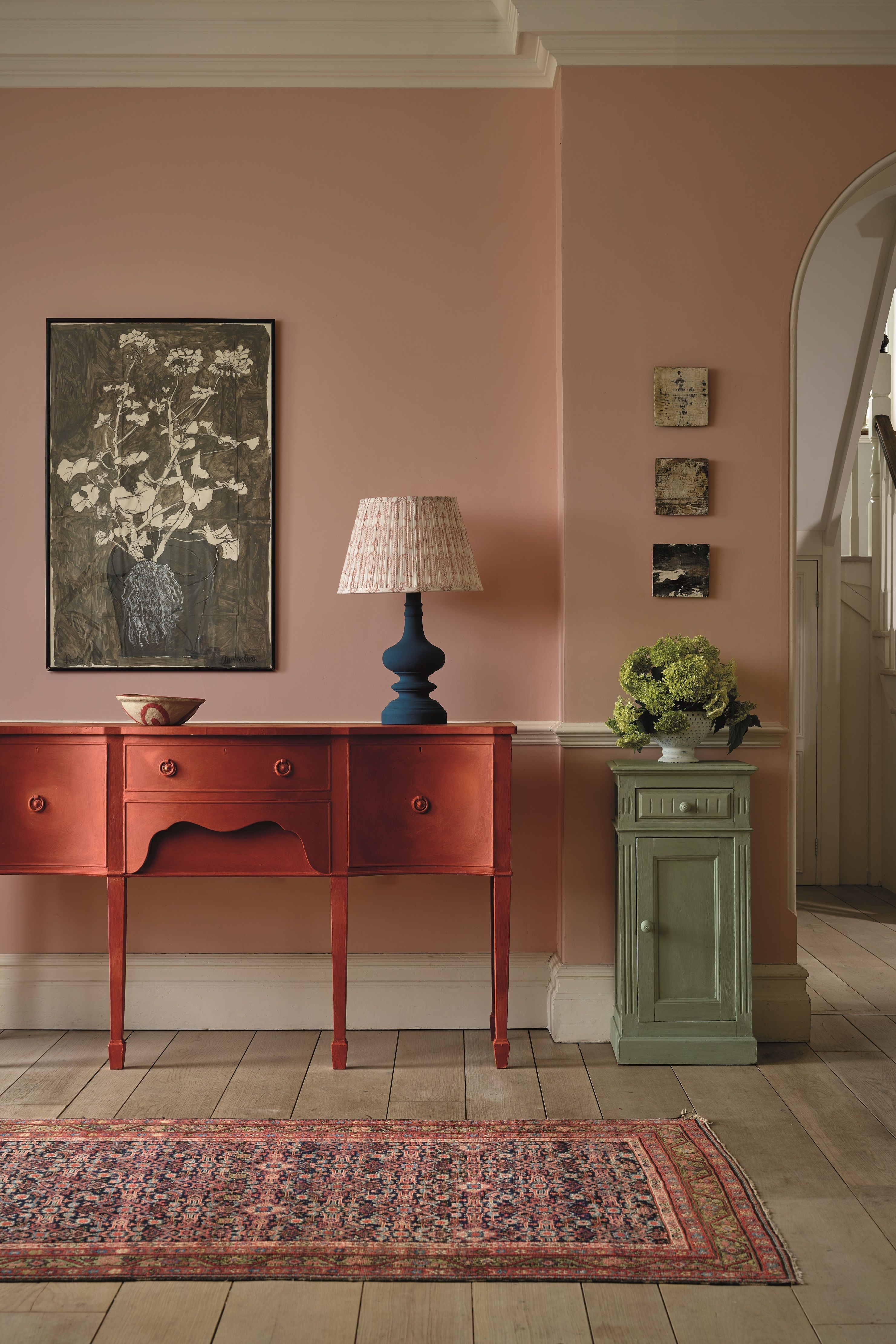 Annie Sloan Reveals Her Top Interior Trends For 2024   Annie Sloan Hallway Chalk Paint In Paprika Red Coolabah Green Wall Paint In Piranesi Pink Lifestyle Portrait 1 65b7cd0a562a2 