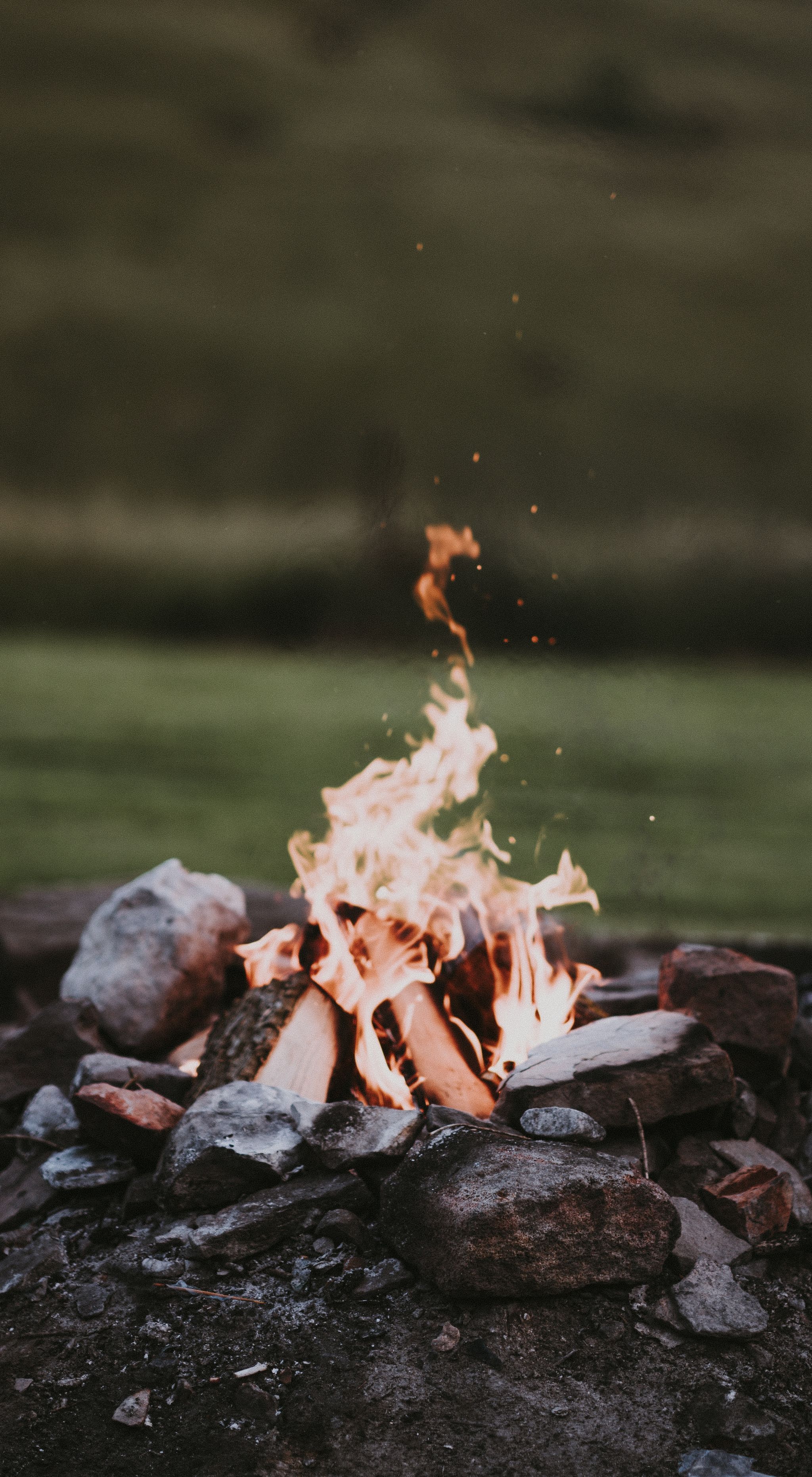 Fire, Water, Ash, Campfire, Flame, Rock, 