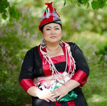 annie vang in traditional hmong clothing
