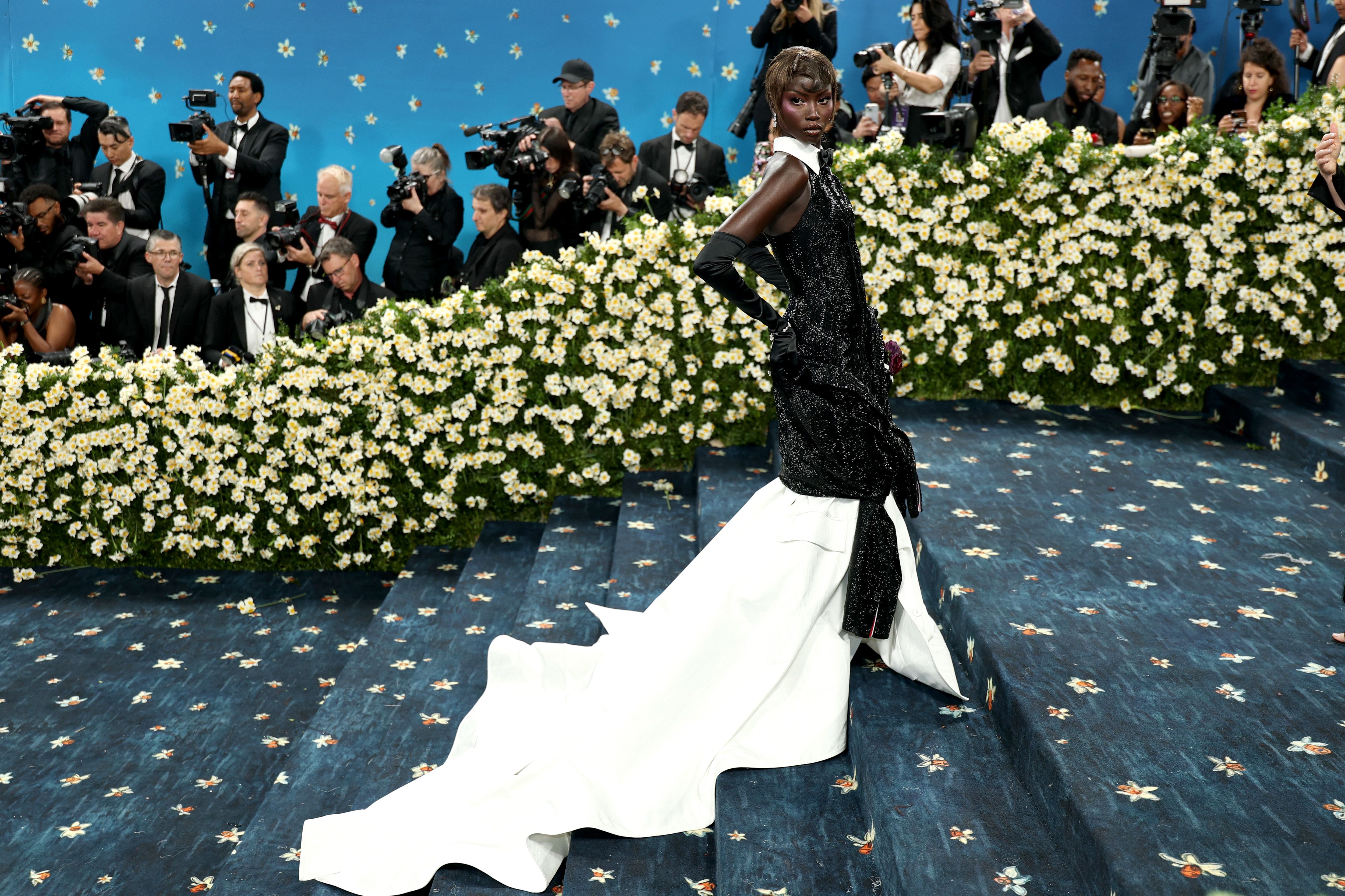 Anok Yai Gave Her Bow-Tie and Collar a Flirty Twist at the 2025 Met Gala