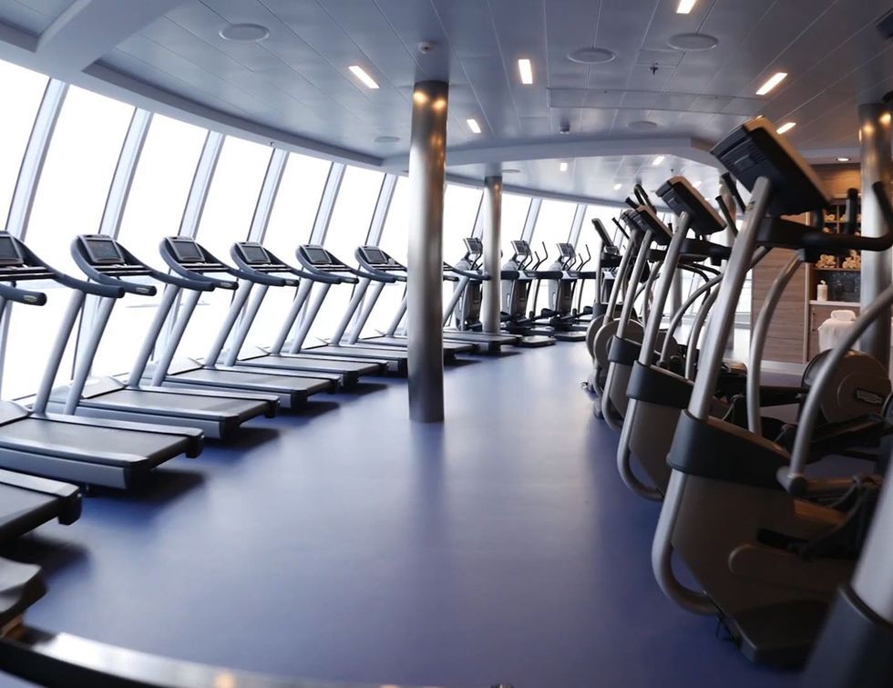 Gym, Room, Physical fitness, Treadmill, Exercise machine, Sport venue, Exercise equipment, Leisure, Leisure centre, Floor, 