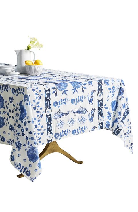 Anthropologie Blue and White Tablecloth