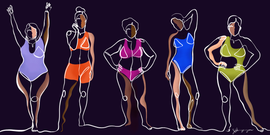 line illustration of women of different shapes and sizes