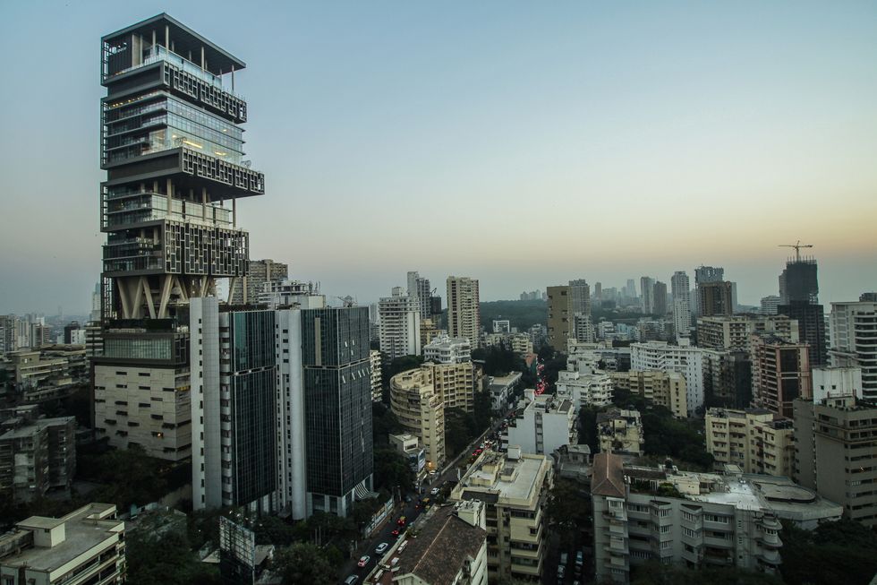 antilia and mumbai skyline