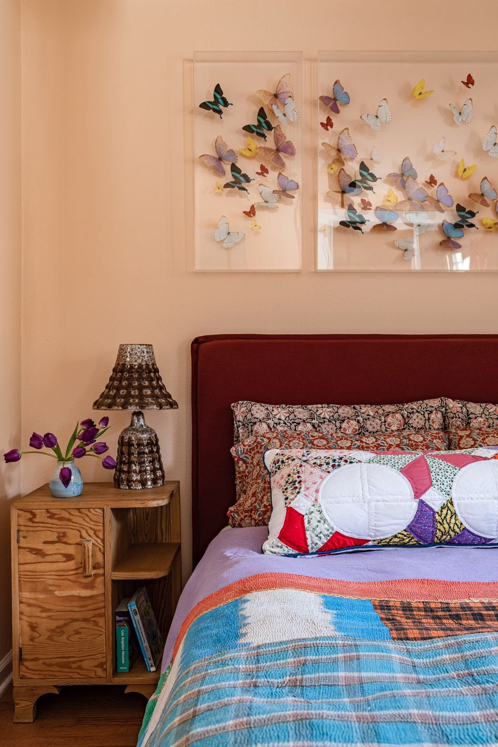 quilted bedding in bedroom designed by leah ring of another human