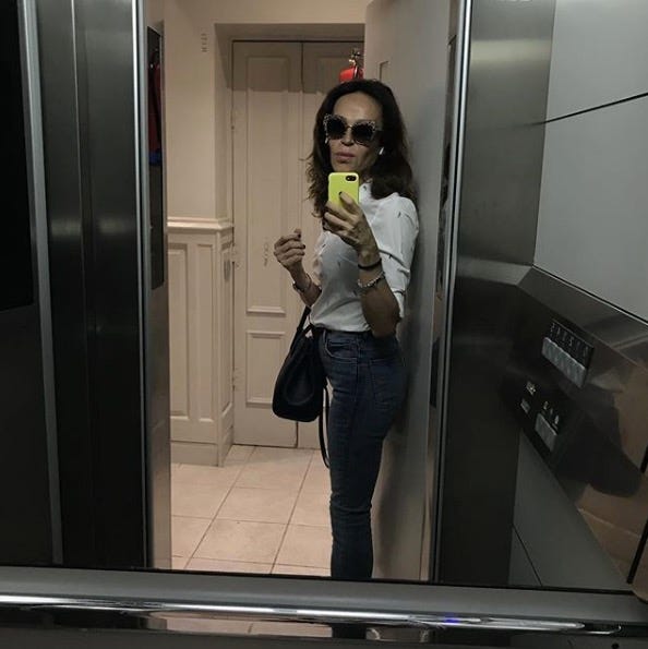 Standing, Mirror, Door, Room, Long hair, 
