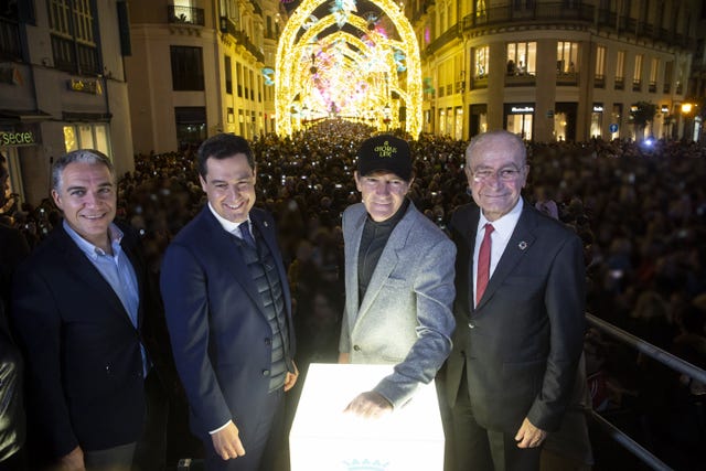 Antonio Banderas Switch On Christmas Lights In Malaga