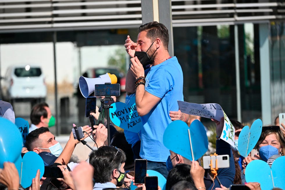 antonio david flores en la concentración organizada por la 'marea azul'