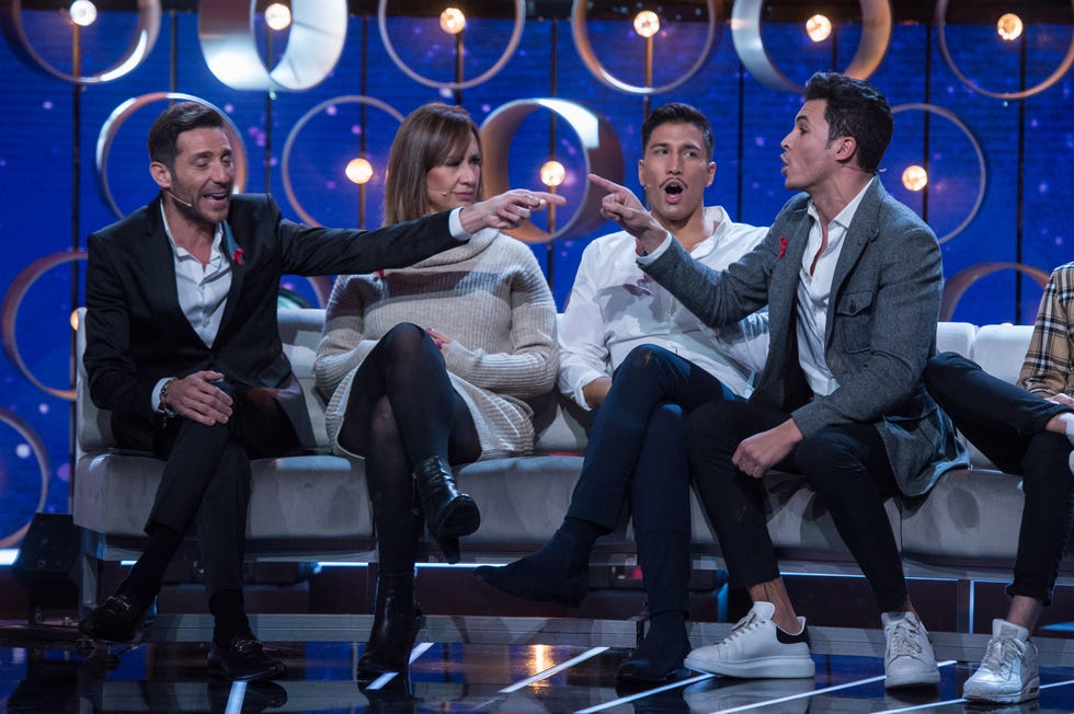 antonio david flores, helena,  gianmarco onestini and  kiko jimenez on tv show  gh vip debate  in madrid
01122019