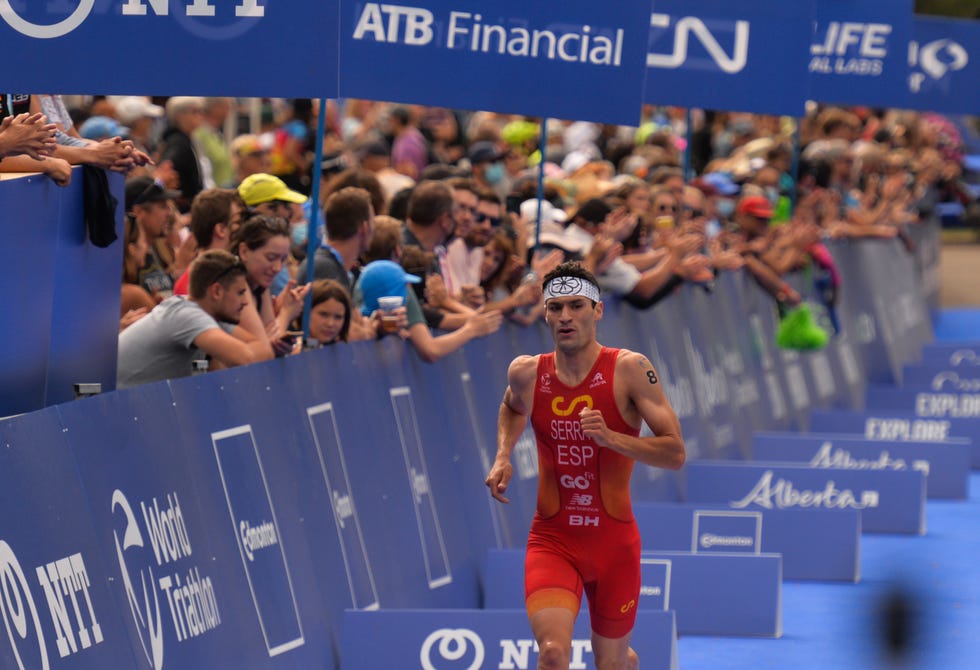 antonio serrat seoane of spain takes the eighth place in the elite mens competition at the 2021 world triathlon championship finals edmonton
on saturday, 21 august 2021, in hawrelak park, edmonton, alberta, canada photo by artur widaknurphoto via getty images