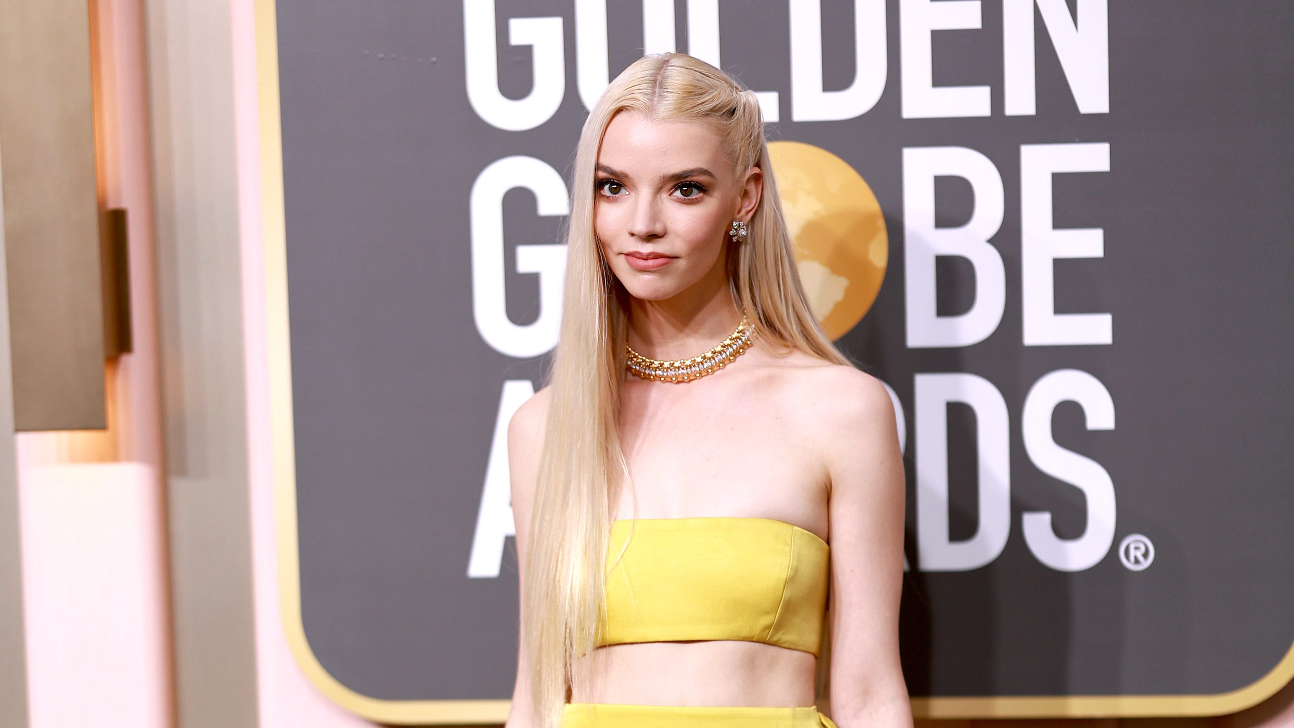 Anya Taylor-Joy Wore Yellow Two Piece to 2023 Golden Globes