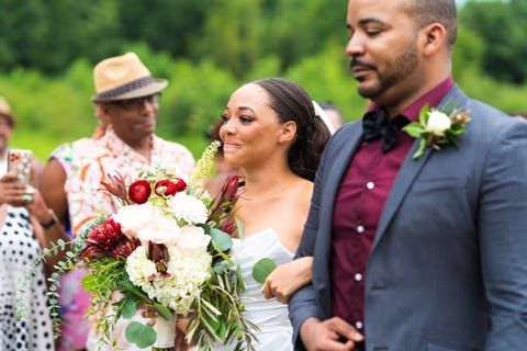 the author walking down the aisle