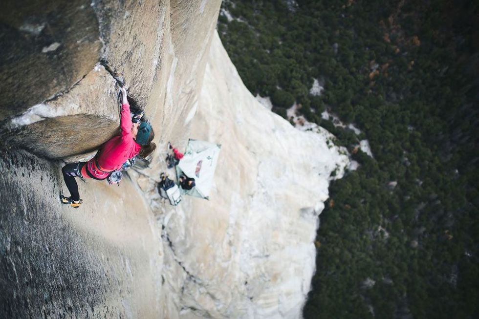 De Magic Mushroom wordt beschouwd als de op n na zwaarste route op de beruchte El Capitn in het Yosemitepark Zangerl is de eerste vrouw die de route heeft bedwongen