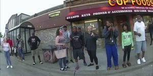 file   this may 25, 2020, file image from a police body camera shows bystanders including alyssa funari, left filming, charles mcmillan, center left in light colored shorts, christopher martin center in gray, donald williams, center in black, genevieve hansen, fourth from right filming, darnella frazier, third from right filming, as former minneapolis police officer derek chauvin was recorded pressing his knee on george floyds neck for several minutes in minneapolis to the prosecution, the witnesses who watched floyds body go still were regular people    a firefighter, a mixed martial arts fighter, a high school student and her 9 year old cousin in a t shirt emblazoned with the word love minneapolis police department via ap, file