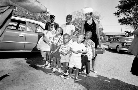 lela mae williams and seven of her nine children arrive in hyannis 1962