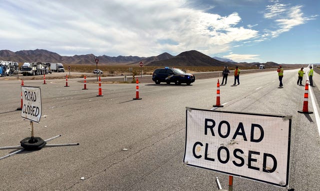 road closure on highway 95 due to the vegas five crash