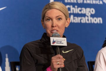 chicago, usa, october 11, 2024 keira damato, united states speaks to the media during the chicago marathon press conference on friday october 11th, 2024 at the hilton chicago, chicago, usa no commercial usage shaina benhiyounspp photo by shaina benhiyounsppsipa usasipa via ap images