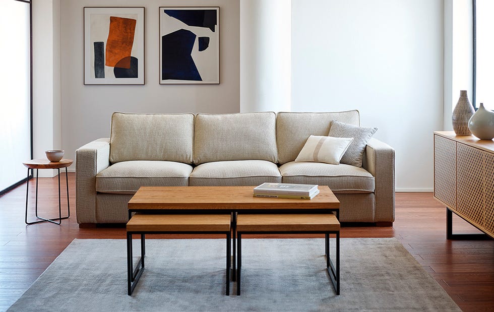 Furniture, Couch, Living room, Room, Interior design, Table, Coffee table, Floor, Sofa bed, studio couch, 