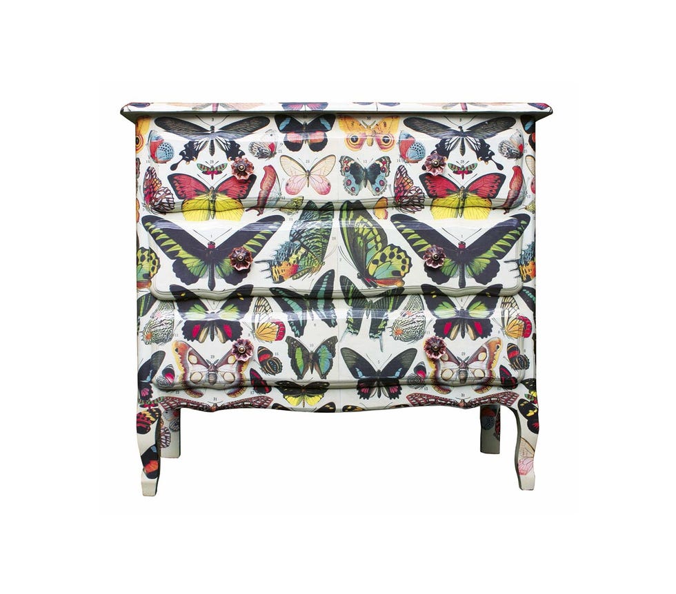 Cómoda de madera con mariposas, de Natural History Museum