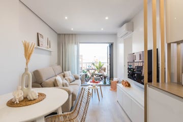cocina abierta al salón comedor