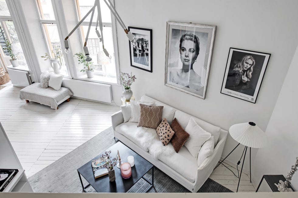 apartamento de diseño nórdico decorado en color blanco