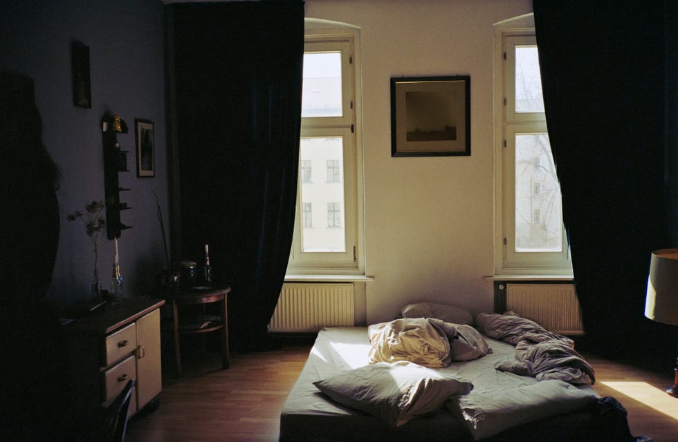 apartment bedroom in the morning