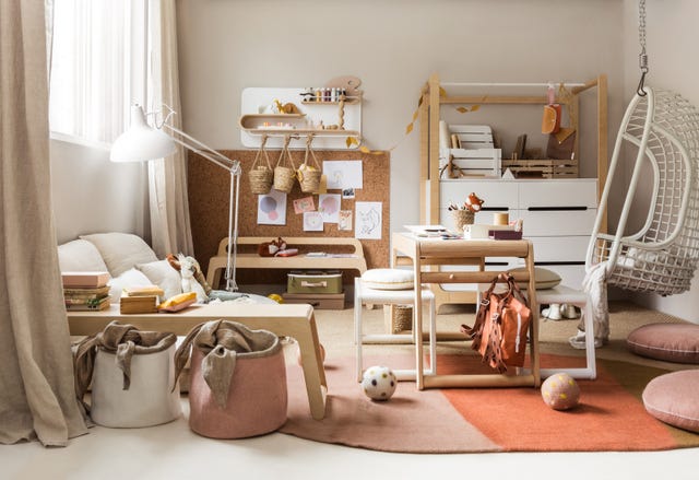 dormitorio adolescente creativo estilo minimalista y muebles naturales