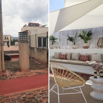antes y después en una terraza de barcelona
